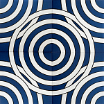 Дизайнерская плитка с узором Круги синяя варинант исполнения - 1 | Loft Concept в Саратове