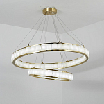 Люстра с 2-мя кольцами из натурального камня с регулируемыми плафонами Durability of Stone варинант исполнения - 4 | Loft Concept в Саратове