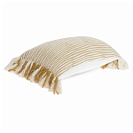 Чехол на подушку горчичного цвета с бахромой и объемным узором Ethnic mix варинант исполнения - 1 | Loft Concept в Саратове