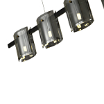 Подвесной светильник светодиодный с 5-ю цилиндрическими плафонами светло-серого цвета из стекла и стали Andrea Сhandelier Grey варинант исполнения - 2 | Loft Concept в Саратове