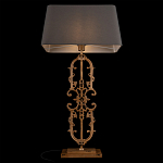 Настольная лампа на ажурном чугунном основании с тканевым серым абажуром Openwork Lamp варинант исполнения - 4 | Loft Concept в Саратове