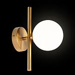 Бра с золотым основанием и белым плафоном в форме шара Bubble варинант исполнения - 2 | Loft Concept в Саратове