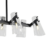 Люстра светодиодная с 8-ю прозрачными плафонами из акрила и стали Glass Cylinder Black варинант исполнения - 5 | Loft Concept в Саратове