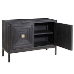 Тумба черная из дерева двухдверная Geometric Double Door Nightstand варинант исполнения - 1 | Loft Concept в Саратове