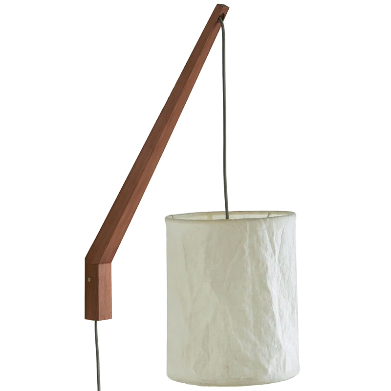 Настенный светильник из дерева и льна Ivory Linen Wall Lamp Коричневый Кремовый Настенный светильник из дерева и льна Ivory Linen Wall Lamp Коричневый Кремовый в Саратове | Loft Concept