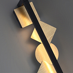 Бра вертикальное черного цвета с золотыми кругами и квадратами Gravyura варинант исполнения - 2 | Loft Concept в Саратове