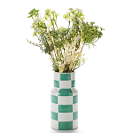 Ваза из фаянса Brighter than the Stars с шахматным принтом бирюзового цвета  варинант исполнения - 3 | Loft Concept в Саратове