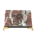 Подставка под шар квадратная из натурального камня Креноид на ножках Natural Stone Sphere Stands варинант исполнения - 1 | Loft Concept в Саратове