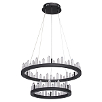 Люстра с двумя кольцами черного цвета с хрустальными элементами QUARTZ CRYSTAL варинант исполнения - 2 | Loft Concept в Саратове