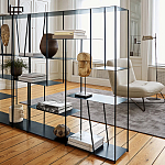 Книжный стеллаж из металла Menzie Square Metal Rack варинант исполнения - 3 | Loft Concept в Саратове