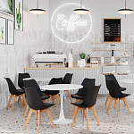 Стул с основой из пластика и мягким сиденьем Arvika Black варинант исполнения - 8 | Loft Concept в Саратове