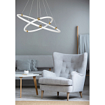 Люстра подвесная с двумя пересекающимися белыми светодиоидными кольцами Luke Lampco Tracer Lamp варинант исполнения - 10 | Loft Concept в Саратове