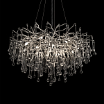 Люстра подвесная с прозрачными стеклянными подвесками в форме капель Диаметр 80 см Droplet Chandelier варинант исполнения - 8 | Loft Concept в Саратове