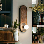 Бра с декором из плетеного бамбука Wicker Oval Lamp варинант исполнения - 4 | Loft Concept в Саратове