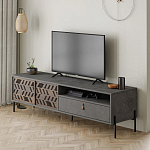 ТВ-тумба с раздвижными дверцами Mallin Metal TV Stand варинант исполнения - 2 | Loft Concept в Саратове