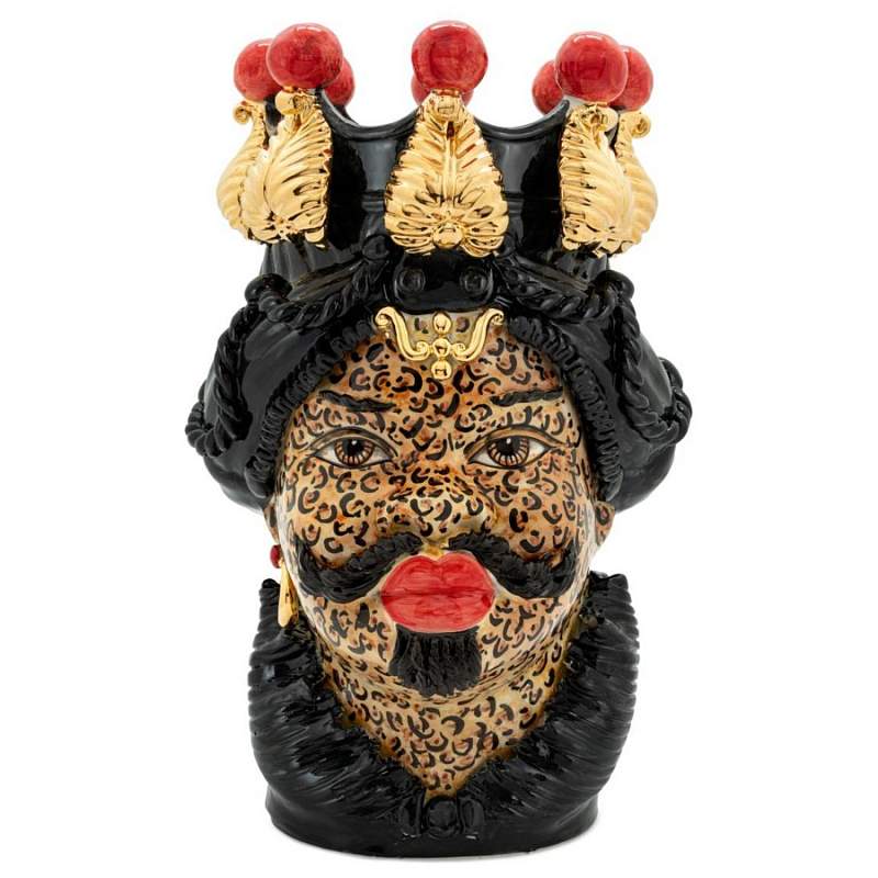 Ваза Vase Moro Man Leopard Big Черный Мульти в Саратове | Loft Concept 