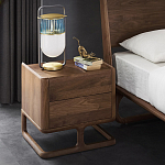 Прикроватный деревянный столик с 2-мя ящиками Moon Walnut Furniture варинант исполнения - 1 | Loft Concept в Саратове