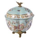 Шкатулка голубого цвета с цветочными орнаментами Blue Garden варинант исполнения - 2 | Loft Concept в Саратове