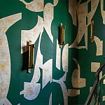 Обои ручная роспись в стиле Арт-деко Symphony Original colourway on Jade silk dupion варинант исполнения - 3 | Loft Concept в Саратове