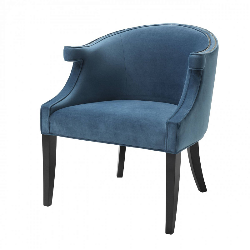 Кресло Eichholtz Chair Margaux blue Черный Синий Кресло Eichholtz Chair Margaux blue Черный Синий в Саратове | Loft Concept