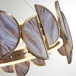 Люстра круглая с полукруглыми плафонами из искусственного алебастра в бронзовой оправе Marbella варинант исполнения - 4 | Loft Concept в Саратове