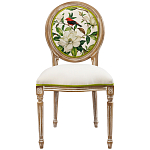 Стул бежевый из натурального бука с изображением птиц и цветов Blooming Red Birds варинант исполнения - 1 | Loft Concept в Саратове