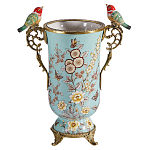 Ваза с двумя птичками из фарфора с бронзовыми элементами Garden of Eden варинант исполнения - 1 | Loft Concept в Саратове