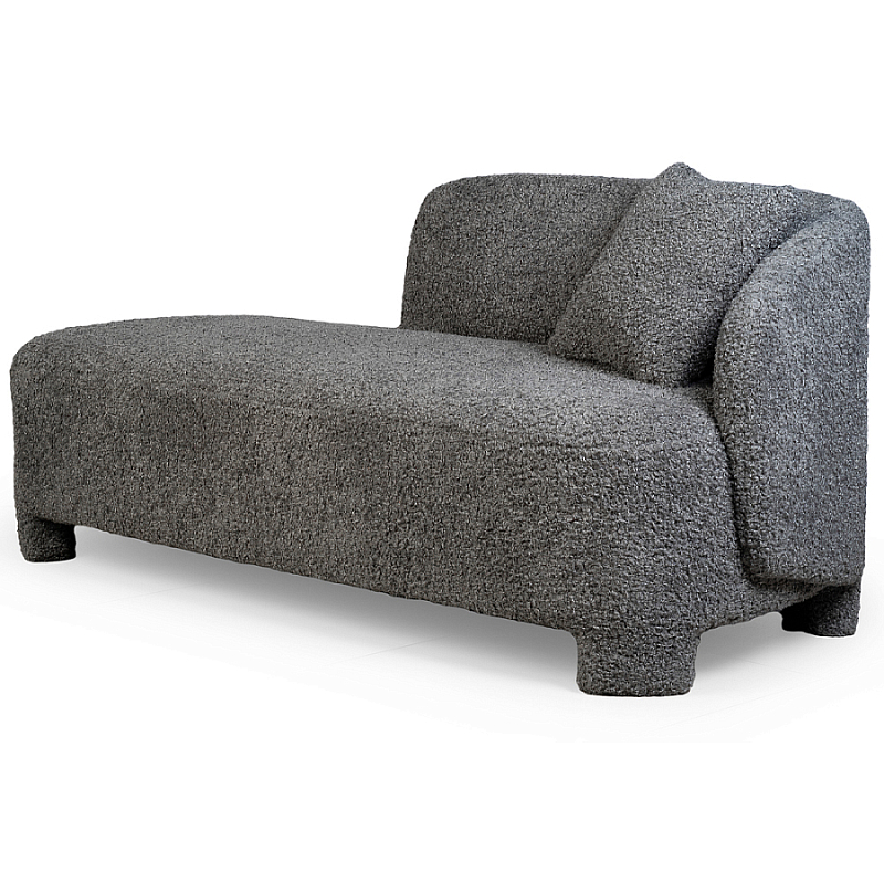Кушетка серая с обивкой букле Thalia Grey Boucle Sofa Серый в Саратове | Loft Concept 