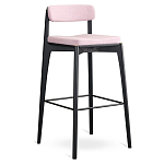 Барный стул из массива ясеня с обивкой из рогожки Elegant Ash Shape варинант исполнения - 1 | Loft Concept в Саратове