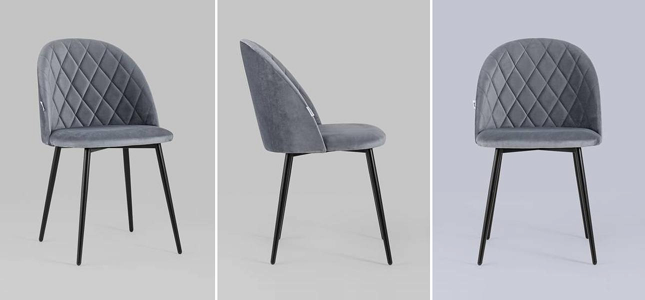 Стул Miruna Rhombus Серый Велюр Стул Miruna Rhombus Серый Велюр - Loft-Concept в Саратове