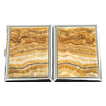 Портсигар с газовой зажигалкой из натурального камня Оникс Stone Cigarettes Cases варинант исполнения - 4 | Loft Concept в Саратове