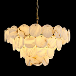 Люстра подвесная четырехъярусная с подвесками в форме дисков Cryptocrystalline Stone варинант исполнения - 2 | Loft Concept в Саратове