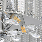 Люстра круглая на цепи цвета хром с прозрачными рельефными хрустальными пластинами Textured Glass Chandelier варинант исполнения - 4 | Loft Concept в Саратове