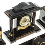 Настольный письменный набор с часами из природного камня обсидиана National Еmblem варинант исполнения - 4 | Loft Concept в Саратове