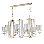 Люстра прямоугольной формы с 8-ю цилиндрическими плафонами из стекла Laurent варинант исполнения - 5 | Loft Concept в Саратове