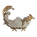 Чаша для фруктов из фарфора бронзовыми фигурками леопардов Eden Garden варинант исполнения - 3 | Loft Concept в Саратове