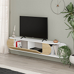 ТВ-тумба подвесная белая с полкой и откидной дверцей цвета древесины TONE TV STAND WHITE варинант исполнения - 3 | Loft Concept в Саратове