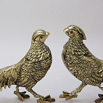 Статуэтка бронзовая пара Фазаны золотые Bronze Birds варинант исполнения - 3 | Loft Concept в Саратове