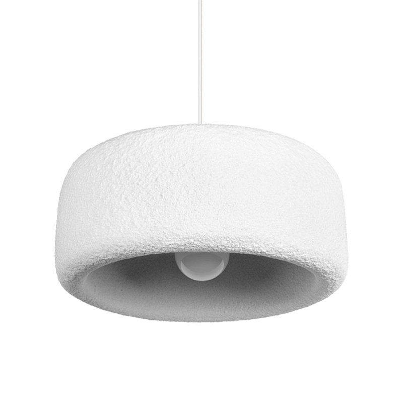 Подвесной светильник с круглым рельефным абажуром Sergey Makhno Белый Серый Черный в Саратове | Loft Concept 