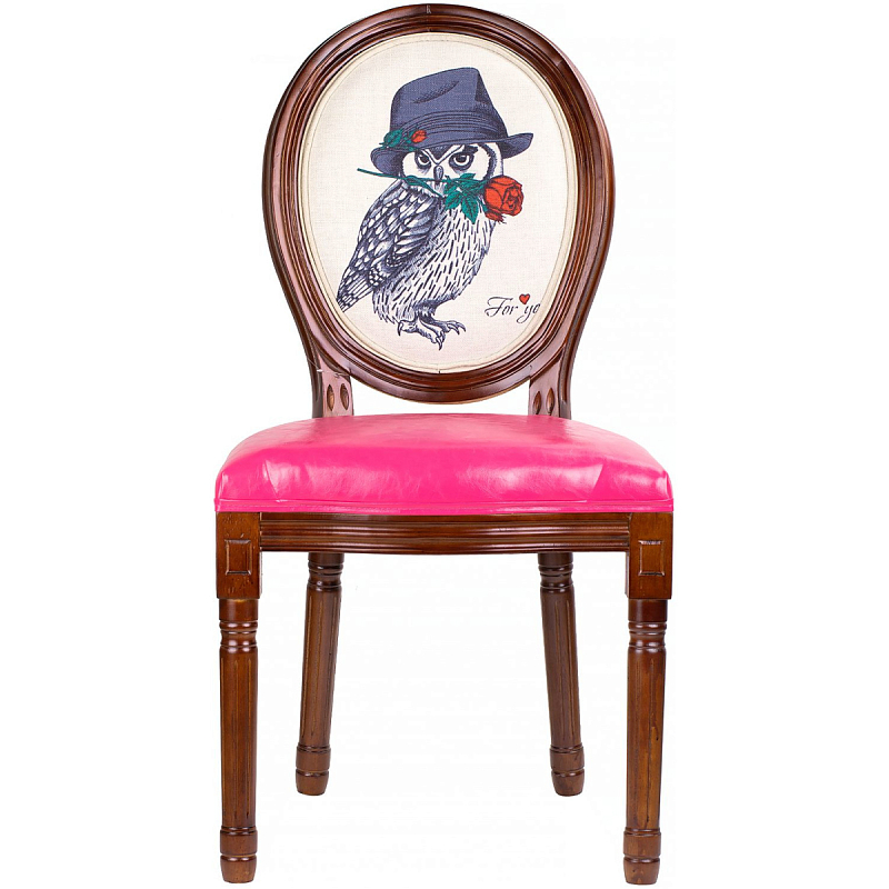 Стул French the owl is elegant Белый Бежевый Розовый Серый Стул French the owl is elegant Белый Бежевый Розовый Серый в Саратове | Loft Concept
