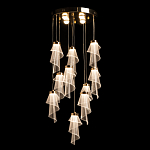 Люстра каскадная с 10-ю прозрачными плафонами Wave Line варинант исполнения - 3 | Loft Concept в Саратове