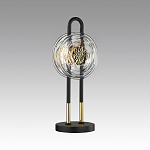 Настольная лампа черного цвета с круглым прозрачным стеклянным плафоном Virelia  варинант исполнения - 3 | Loft Concept в Саратове