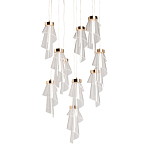 Люстра каскадная с 10-ю прозрачными плафонами Wave Line варинант исполнения - 1 | Loft Concept в Саратове