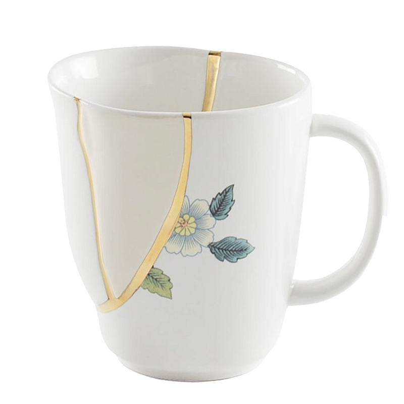 Кружка Seletti Kintsugi Белый Золотой в Саратове | Loft Concept 