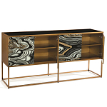 Дизайнерский комод с 4-мя дверцами в черно-золотых тонах Calista варинант исполнения - 2 | Loft Concept в Саратове