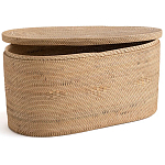 Плетеная овальная корзина с крышкой Shani Rattan Basket варинант исполнения - 2 | Loft Concept в Саратове