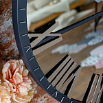 Часы настенные зеркальные с серебряным металлическим циферблатом Mirror Tower Clock варинант исполнения - 2 | Loft Concept в Саратове