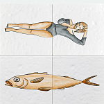 Плитка с узором Рыба Русалка варинант исполнения - 1 | Loft Concept в Саратове