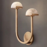 Бра с 2-мя мраморными плафонами на латунном корпусе Light Warm Light варинант исполнения - 4 | Loft Concept в Саратове