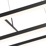 Подвесной светильник светодиодный с 2-мя черными прямоугольными плафонами из алюминия и акрила с пультом для регулировки света Smeragde Light Black варинант исполнения - 2 | Loft Concept в Саратове